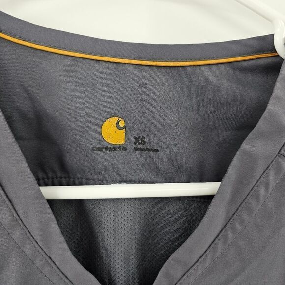 Carhartt xs scrub top womens work shirt tshirt gray charcoal - Picture 4 of 4